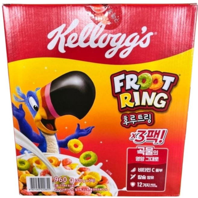 켈로그 후루트링 시리얼 3p, 1개, 960g