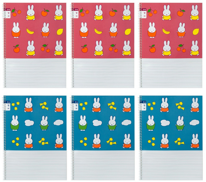 미피 영어노트 2종 x 3p 세트, 혼합색상, 1세트