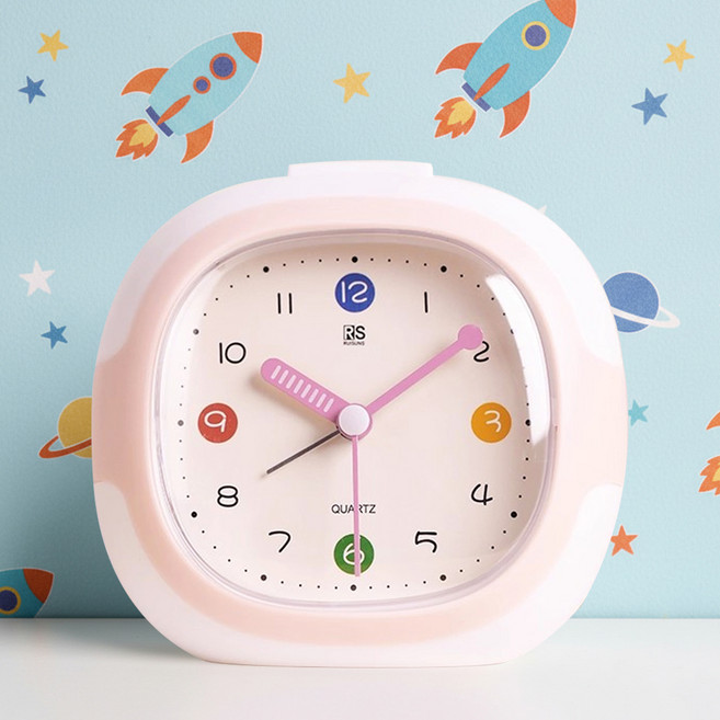 므뮤 파스텔 조명 미니 알람 탁상시계, 라이트 핑크