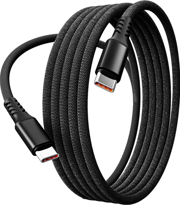 일리온 C타입-C타입 PD충전 100W 마그네틱 꼬임방지 패브릭 케이블, 블랙, 1개, 1m