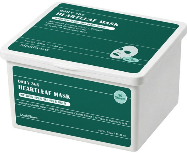 메디플라워 데일리 365 어성초 마스크 350g, 데일리 365 어성초 마스크 30매입/뽑아쓰는팩/뽑아쓰, 30개입