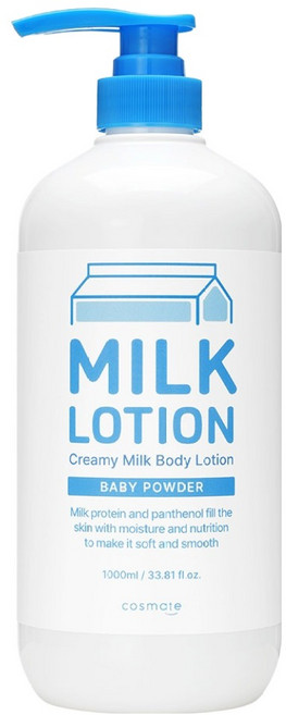 COSMATE 크리미 밀크 바디로션 베이비파우더향, 1L, 1개