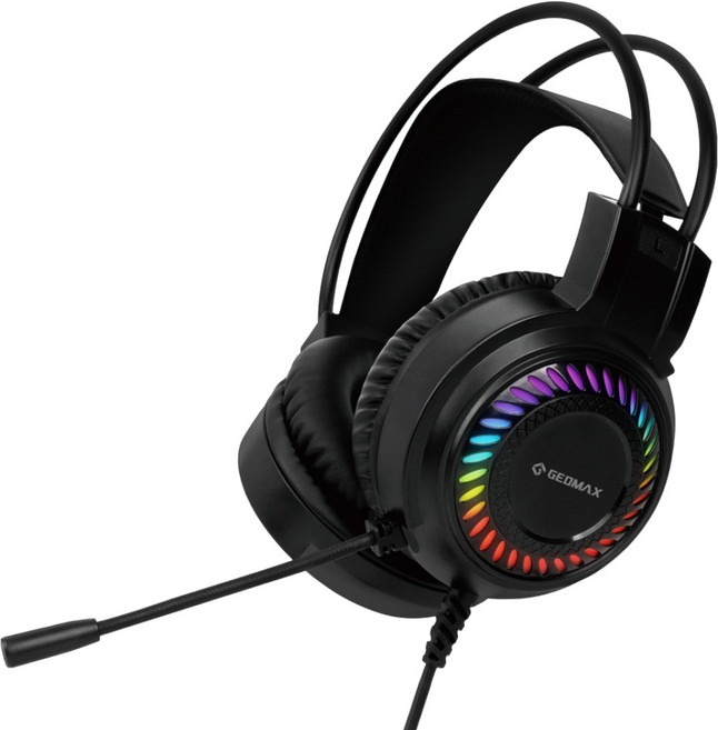지오맥스 USB 7.1채널 게이밍 유선 고감도 마이크 헤드셋, 블랙, GM-GH1500