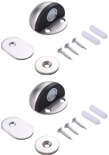 온트리 스텐 자석 도어범퍼, 실버, 2개