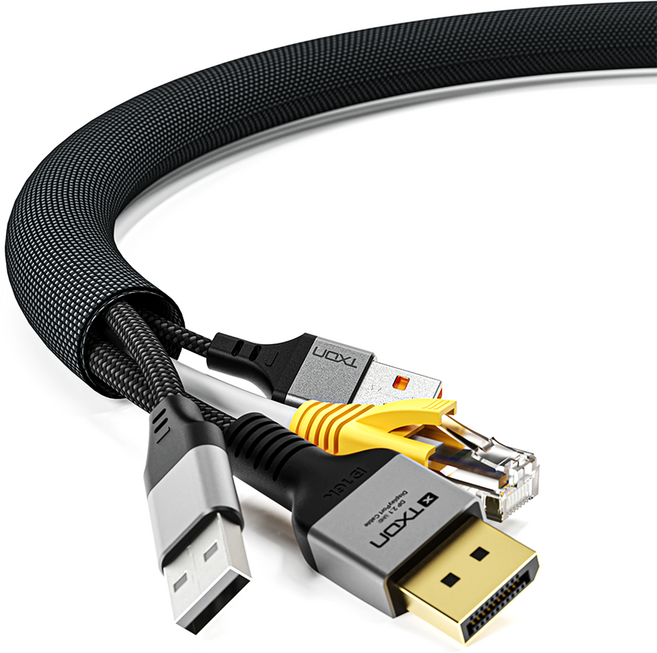 티엑스온 케이블 정리 보호 튜브, 1개, 블랙