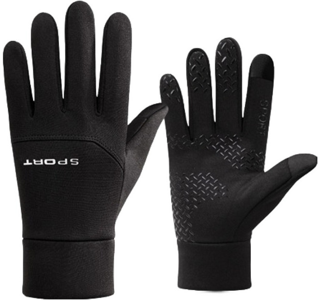 하임픽 방한 기능성 올라운드 스포츠 활동용 장갑 양손착용 세트, 블랙, 1세트