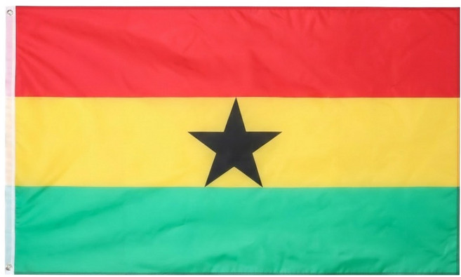 마켓피아 가나 국기 장식 응원 소품 인테리어 90 x 150 cm, 혼합색상, 1개