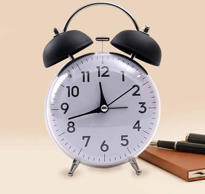 므뮤 듀얼벨 시끄러운 파스텔 자명종 탁상시계, 화이트