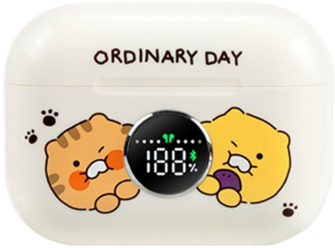 카카오프렌즈 오디너리 데이 무선 블루투스 이어폰, WKFTWS_LED_BG, 베이지