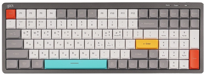 지클릭커 오피스프로 사일런스L 로우프로파일 100키 무소음 블루투스 무선 멤브레인 키보드, 스톤블록, WK80, 제조사축