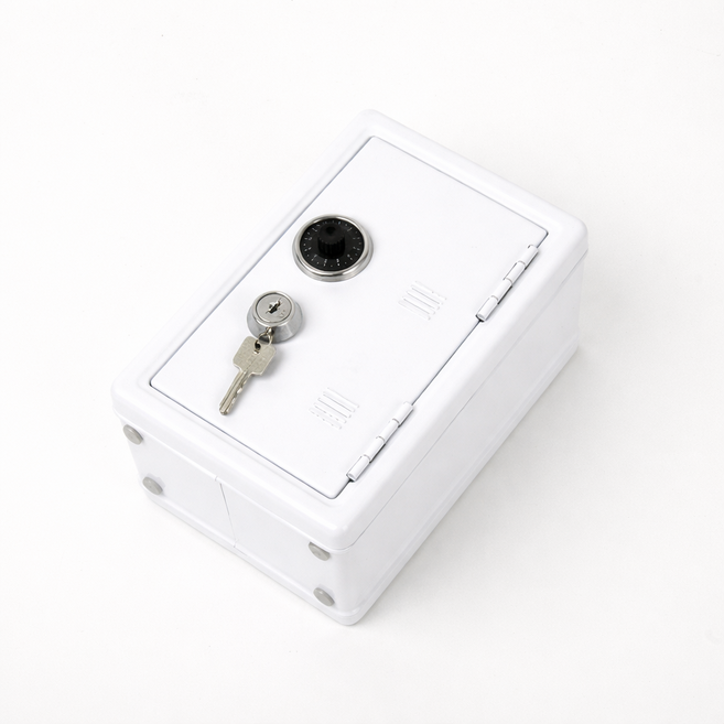 Ecster 家用鐵製轉盤保險箱, 白色