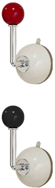 HICKIES 무타공 강력흡착 인테리어 벽후크 LH190 2종 세트, 블랙, 레드, 1세트