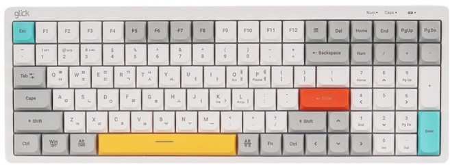 지클릭커 오피스프로 사일런스L 로우프로파일 100키 무소음 블루투스 무선 멤브레인 키보드, 화이트블록, WK80, 제조사축