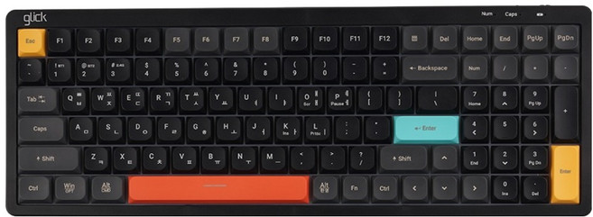 지클릭커 오피스프로 사일런스L 로우프로파일 100키 무소음 블루투스 무선 멤브레인 키보드, 블랙블록, WK80, 제조사축