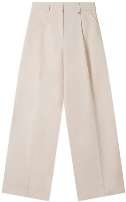 Roem 女款 Ree All Day 內刷毛單褶寬版鬆緊帶西裝褲