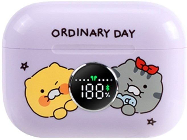 카카오프렌즈 오디너리 데이 무선 블루투스 이어폰, WKFTWS_LED_PR, 퍼플