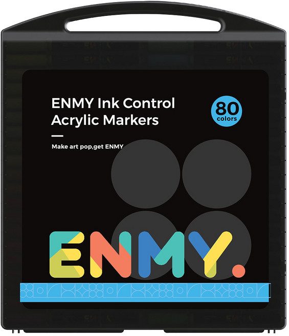 ENMy 恩米 直液式丙烯馬克筆 英文版 小黑盒, 80個, 1套