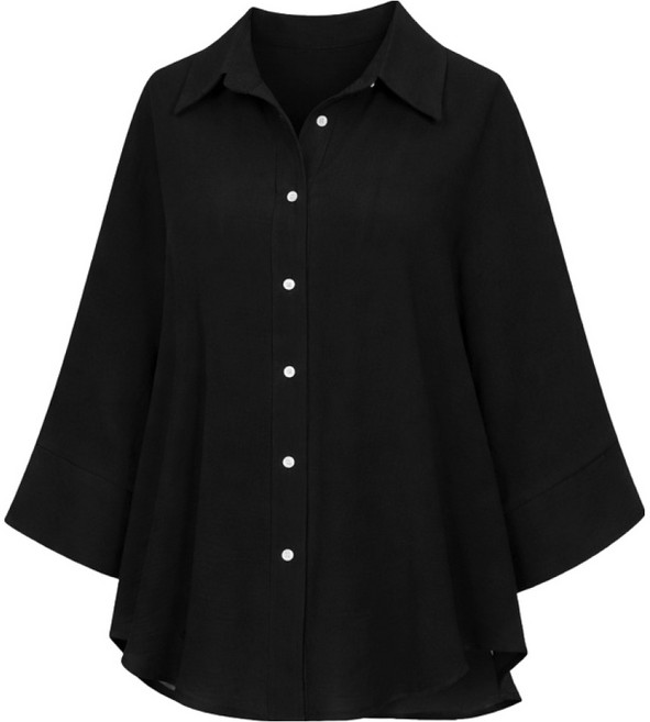 t.view 翻領寬鬆版七分袖上衣 V6A-CBL012