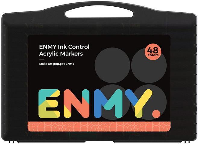 ENMy 恩米 直液式丙烯馬克筆 英文版 小黑盒, 48個, 1套