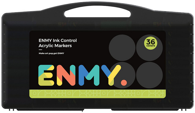 ENMy 恩米 直液式丙烯馬克筆 英文版 小黑盒, 36個, 1組