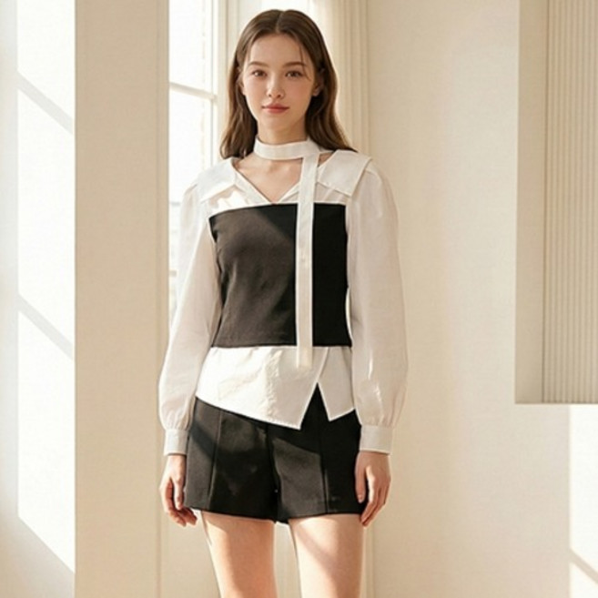 페이지플린 스트랩 뷔스티에 카라 블라우스 P6ABL005M