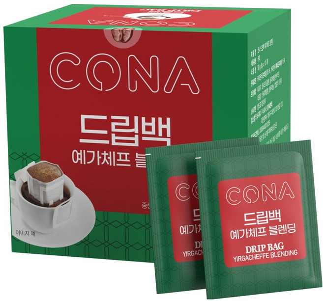 코나 커피 드립백 예가체프 블렌드, 8g, 1개, 10개입