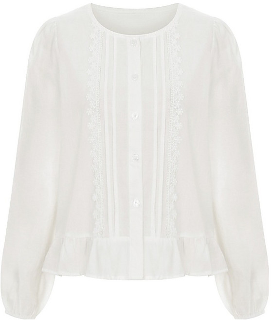 샐리 핀턱 레이스 블라우스 I6A-CBL006