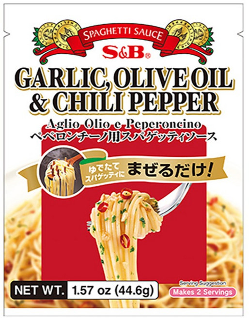 에스앤비 스파게티 소스 갈릭 올리브유 칠리페퍼, 44.6g, 1개