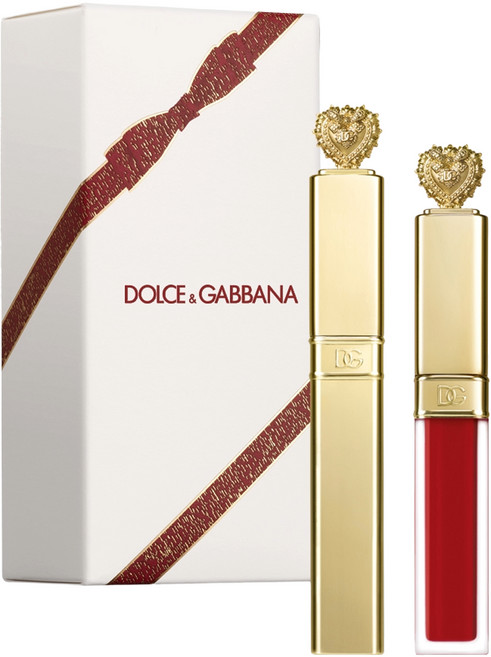 Dolce&Gabbana 摯愛彩妝 紅絲絨禮盒, 摯愛濃密睫毛膏 黑色 + 摯愛柔霧慕斯唇釉, 1組