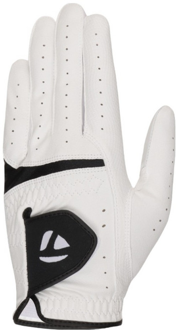테일러메이드 듀어러블 그립 골프장갑 왼손용, 화이트 + 블랙, 1개