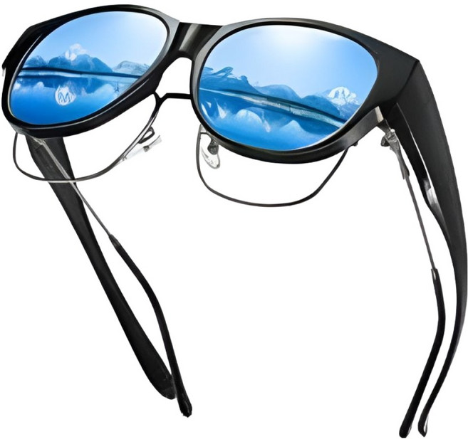 써머스픽 안경위에 쓰는 스포츠 편광 선글라스, 블루(렌즈), 1개