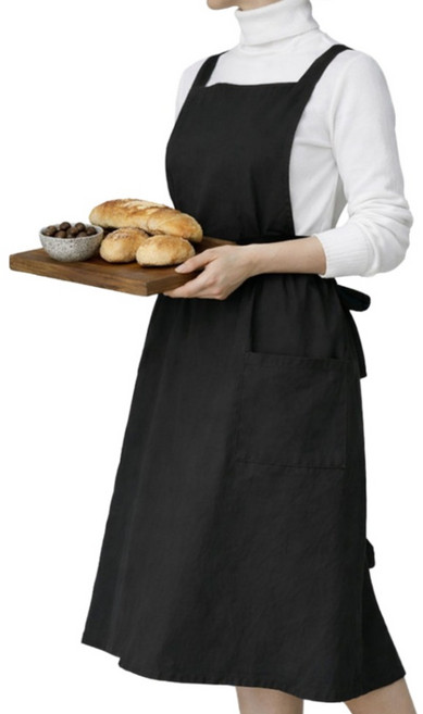 네이처안 일자 원피스 앞치마, 블랙, 1개