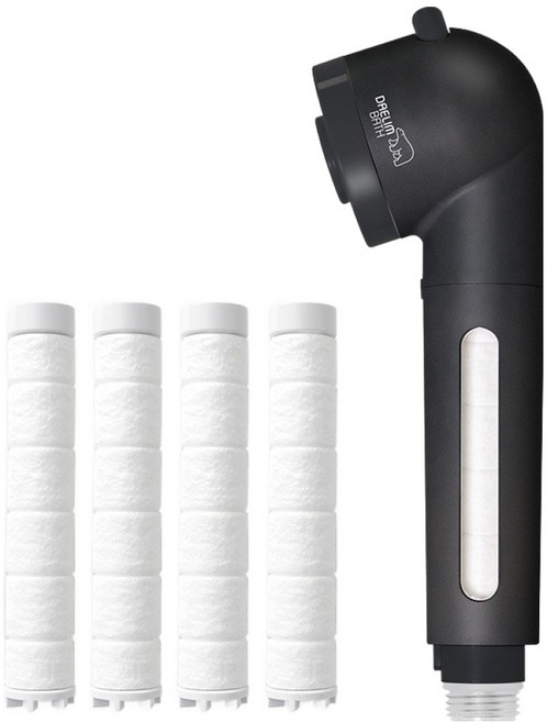 대림바스 디클린 수압상승 주방용헤드 블랙에디션 + 항균 리필필터 4p 세트, 1세트