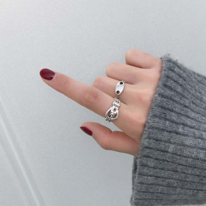 이츠굿텐 여성용 올데이 프리핏 레이어드 패션 오픈 실반지 7802-010