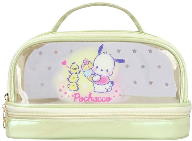 WINGHOUSE 帕恰狗冰淇淋透明雙層收納包, 黃色, 1個