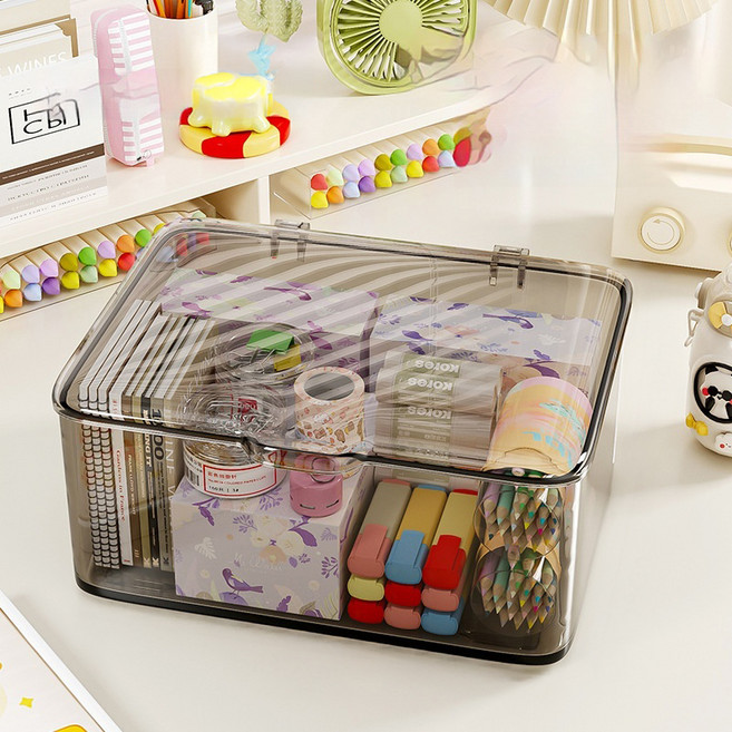 그리드업 방진 투명 쇼케이스 보관함, 투명그레이, 1개