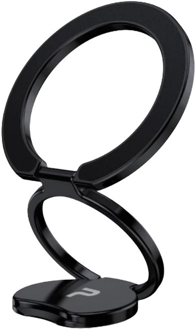 POLYWELL 寶利威爾 雙面磁吸手機支架/MagSafe指環支架 鋁合金 角度可調 PW15-T65-1012, 黑色, 1個