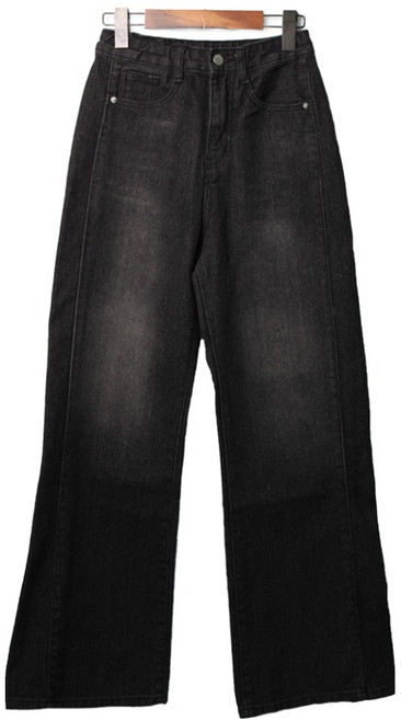 KNIT44 여성용 롱/숏 기장 기본 와이드 데님 팬츠 PJ-8001