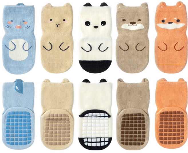 아이뿜 모찌 동물친구들 미끄럼방지 양말 5종 세트 JB03