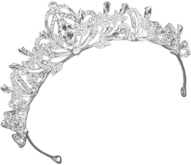 문구담 파티 브라이덜 촬영 큐빅 티아라 왕관 05, 실버 012, 1개