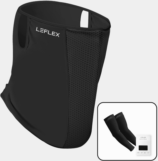 르플렉스 오리지널 마스크 + 무봉제 팔토시 2p 세트, 블랙, 1세트