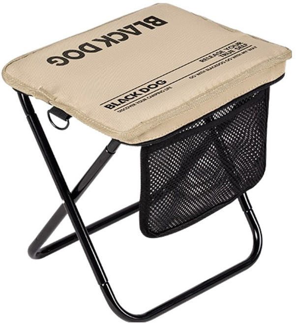 BLACKDOG 포켓 소형 접이식 캠핑의자 BD348, 베이지, 1개