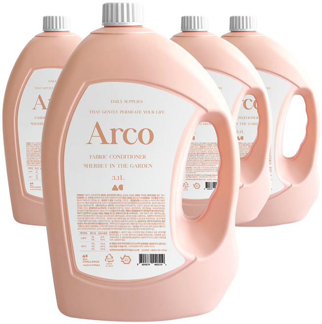 AllChallenge ARKO 強力除臭衣物柔軟精, 3.1L, 4個