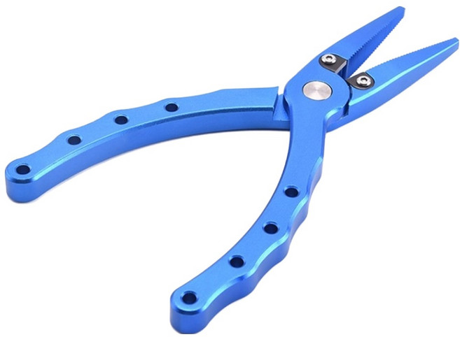 999피싱 다기능 5IN1 스텐 플라이어 라인 컷트 집게, 블루