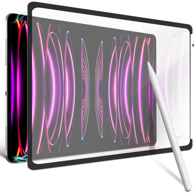 더조은셀러 쿼드 마그네틱 탈부착 종이질감 필름, 투명, 1세트