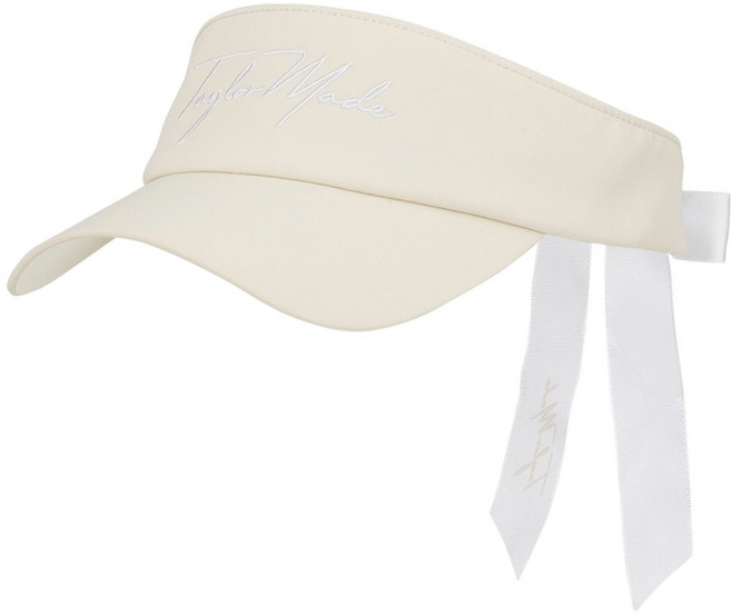 TaylorMade 女款 Script Logo 緞帶遮陽帽, 米色, 1個