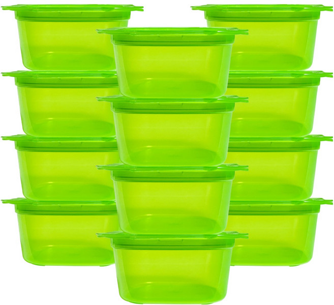 바칠레 야채반장 전자레인지용 냉동밥 반찬 보관용기 그린, 12개, 290ml