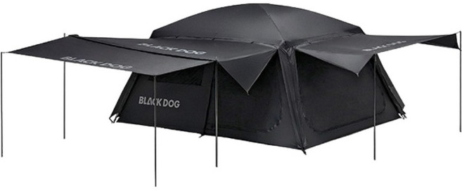 BLACKDOG 2룸 초대형 원터치 텐트 BD375, 블랙, 8인