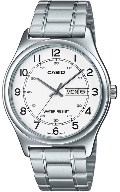 카시오 남성용 데이 데이트 메탈 손목시계 MTP-V006D-7B2U + 배터리교환권