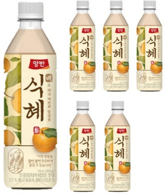 양반 배 식혜, 500ml, 6개